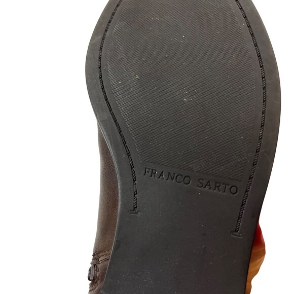 Franco Sarto boots women's 6 brown leather Marielle round toe side zip - Picture 11 of 13